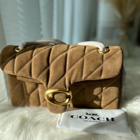 COACH Suede and Leather Tabby 26 with Quilting Cedar~NWT 🍂🥵 - Picture 1 of 16